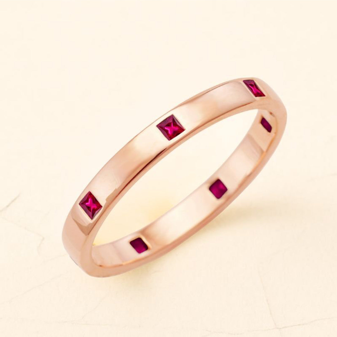 Viyom men's ruby ring in 18-carat pink gold