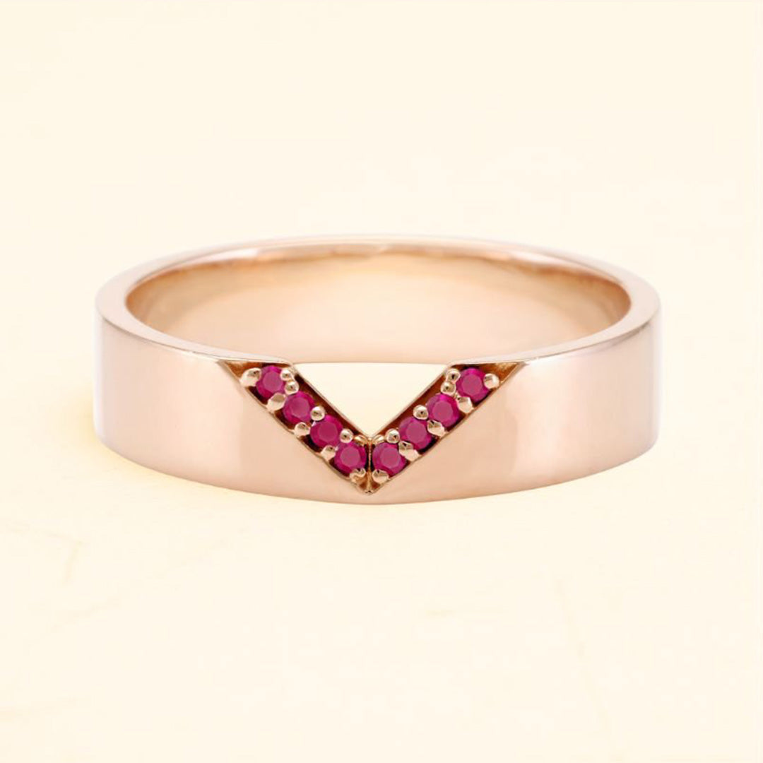 Rudra 18-carat rose gold and ruby ring for men
