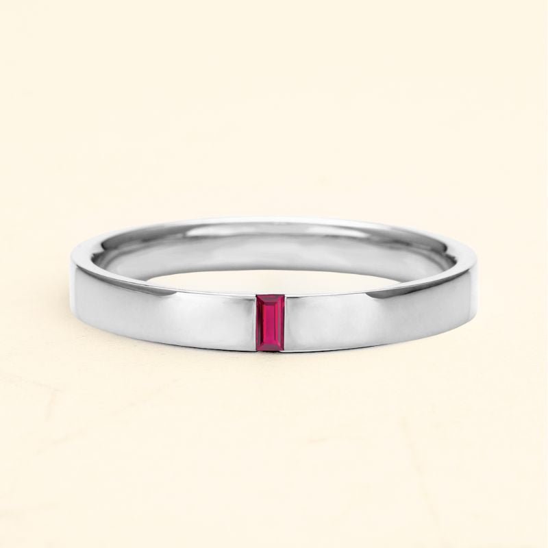 18K white gold Agni ruby ring for men 