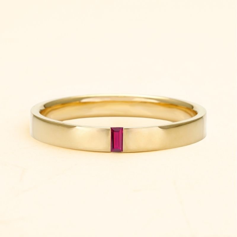 Bague Agni en rubis Homme baguette