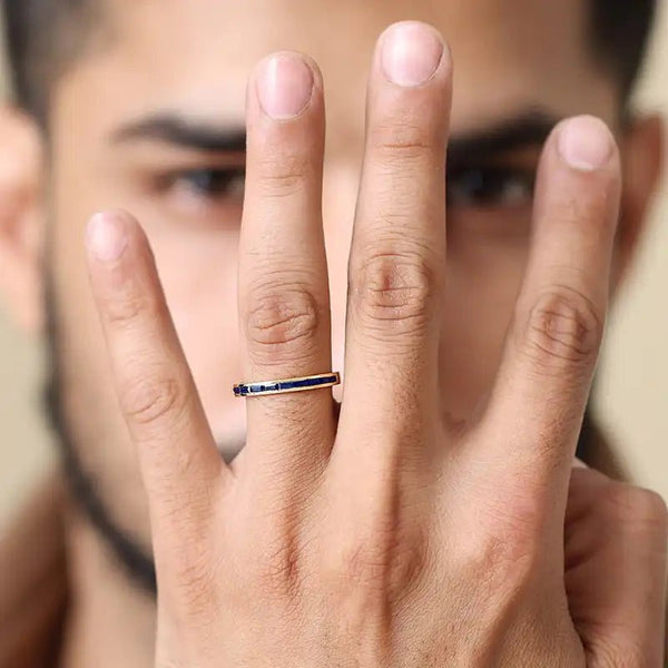 Anillo de hombre Zafiro semi eternidad Mangal