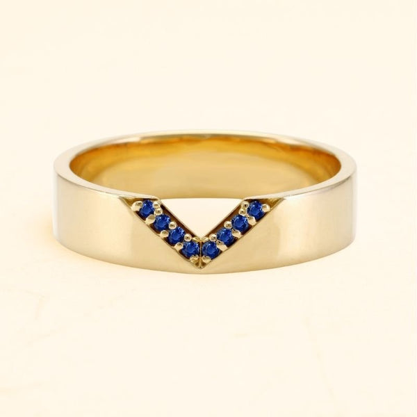 Anillo Rudra para hombre Zafiro y oro de 18 quilates