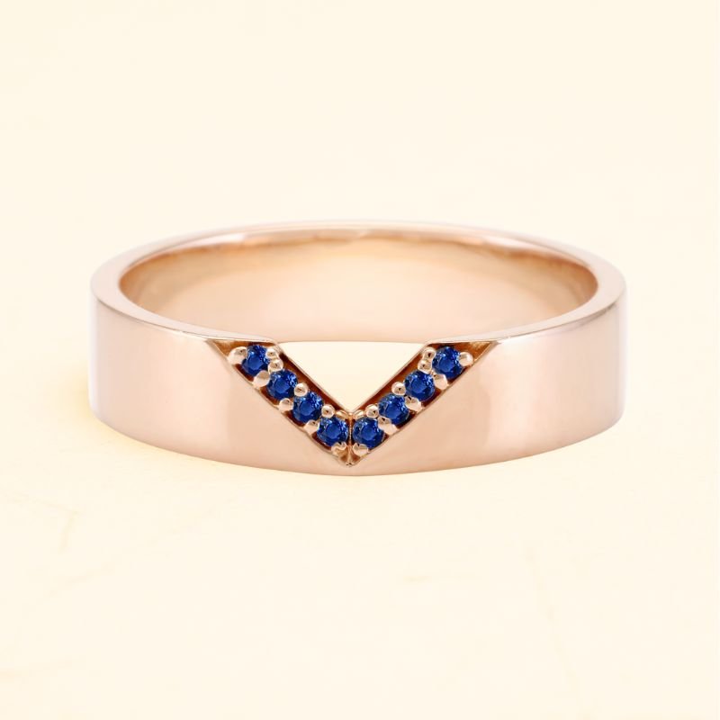 Bague pour homme Rudra en saphir  or rose 18 carats
