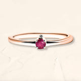 Bague Devi rubis et diamant en or rose