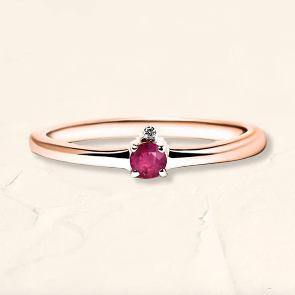 Bague Devi rubis et diamant en or rose