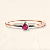 Ruby and diamond Devi ring in rose gold