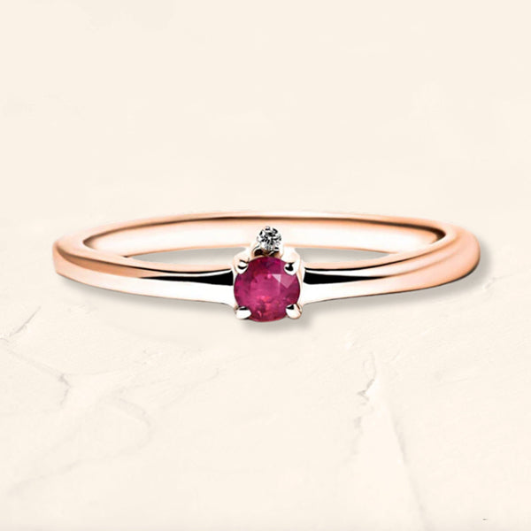 Ruby and diamond Devi ring in rose gold