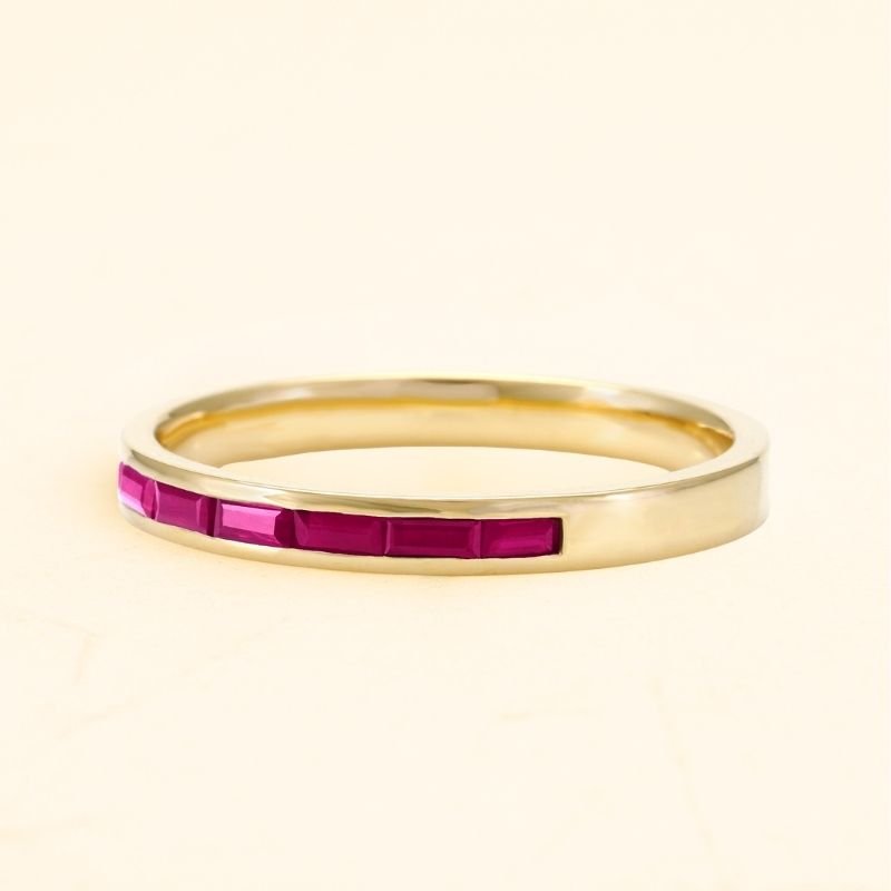 Bague Mangal taille baguette rubis pour homme or 18 carats