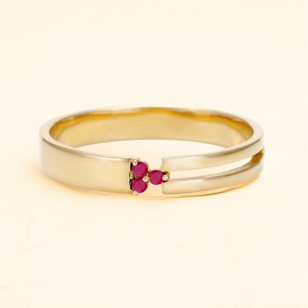 Vibhu ruby and gold unisex ring