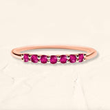 Ring vadha wedding ring in rose gold set with rubies