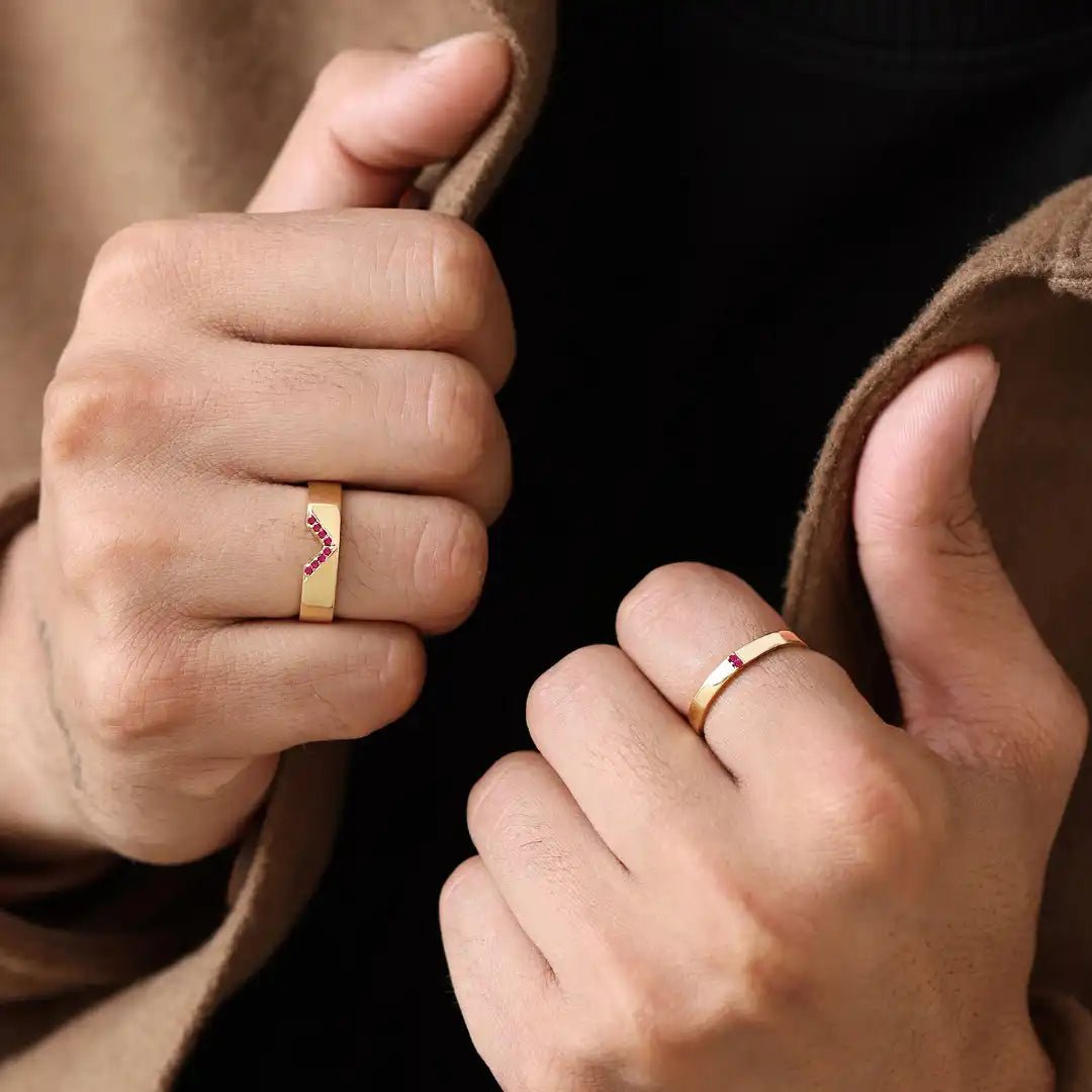Bague En Argent Massif Avec Baguette Rouge - Taille 53 - Occasion