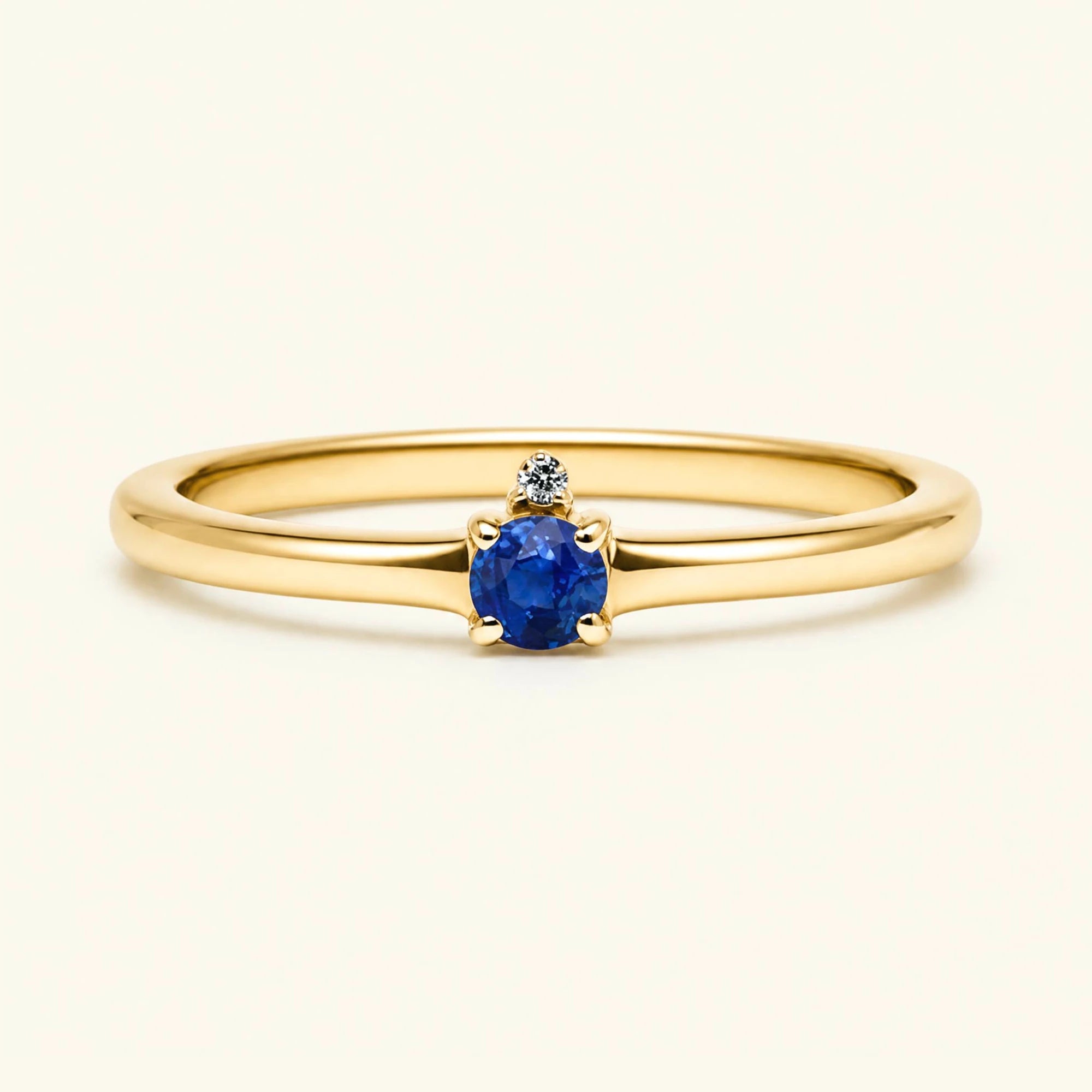 Bague de fiançailles solitaire saphir en or jaune