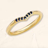 Sakshi sapphire vermeil v-ring