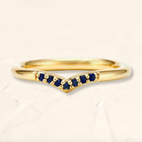 Sakshi v sapphire wedding ring in yellow gold