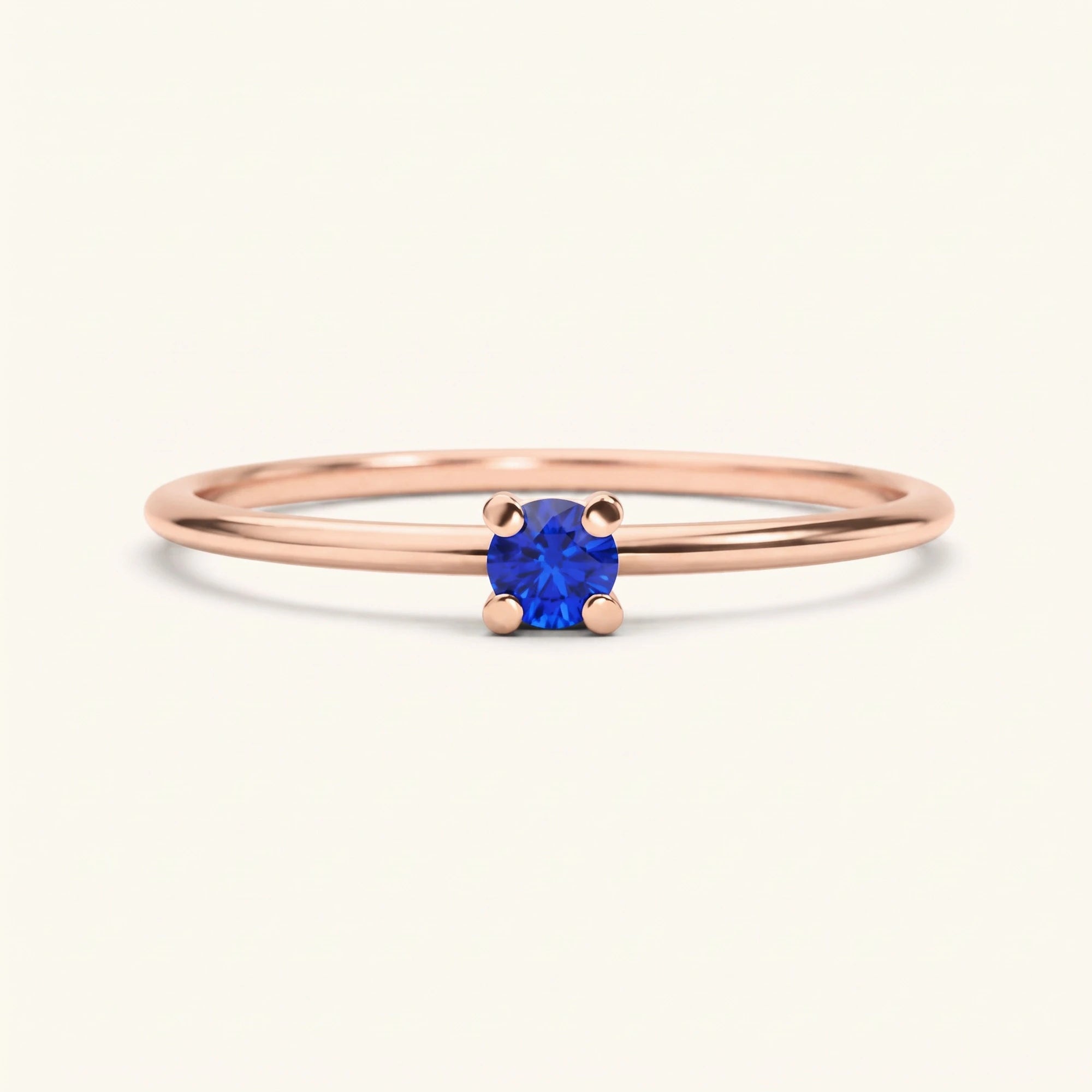 Bague solitaire saphir en or rose Saral