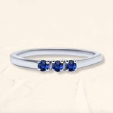 Sapphire tina ring in white gold