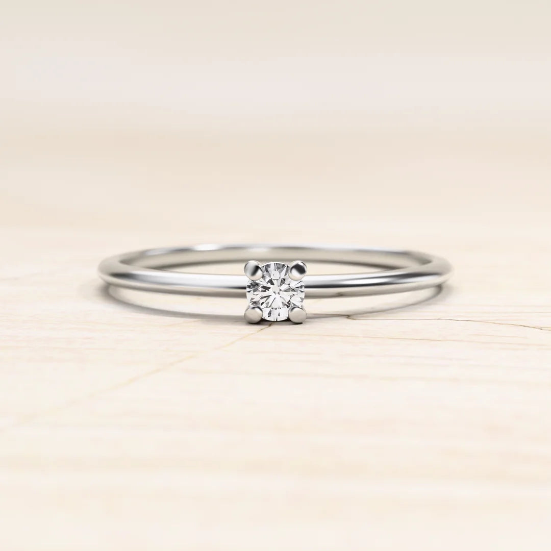 Bague diamant solitaire en or blanc Saral