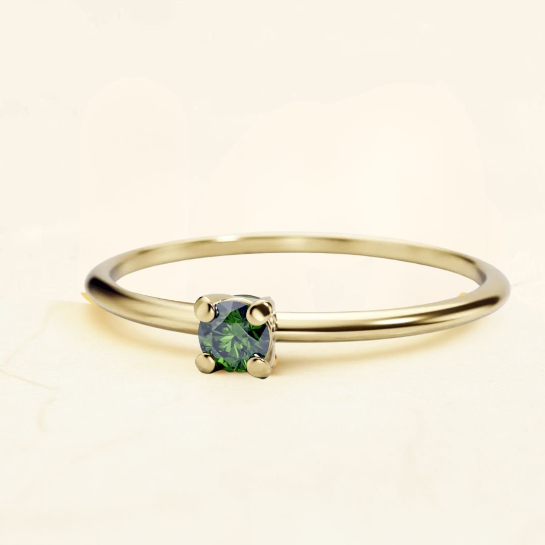 Bague Solitaire Diamant Vert Saral Mayuri Paris