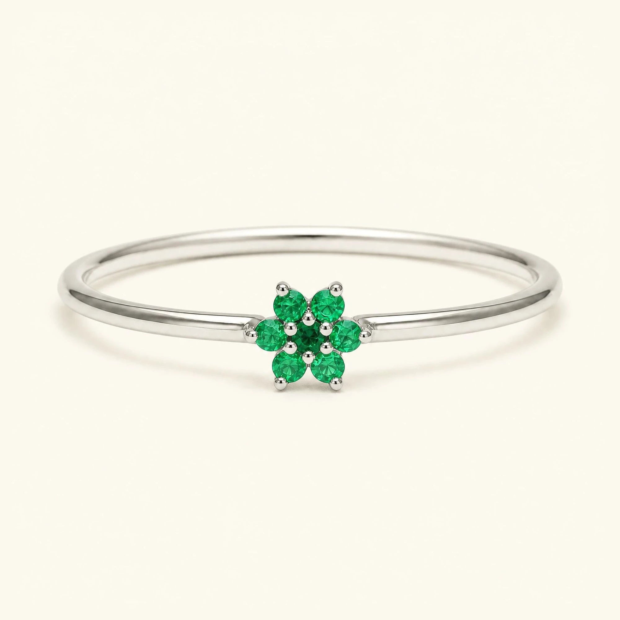 Bague surya canope or blanc 18 carats