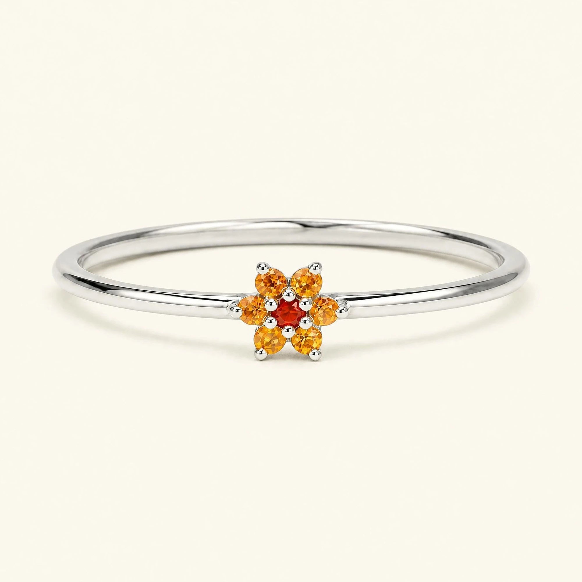 Bague surya sunset or blanc 18 carats