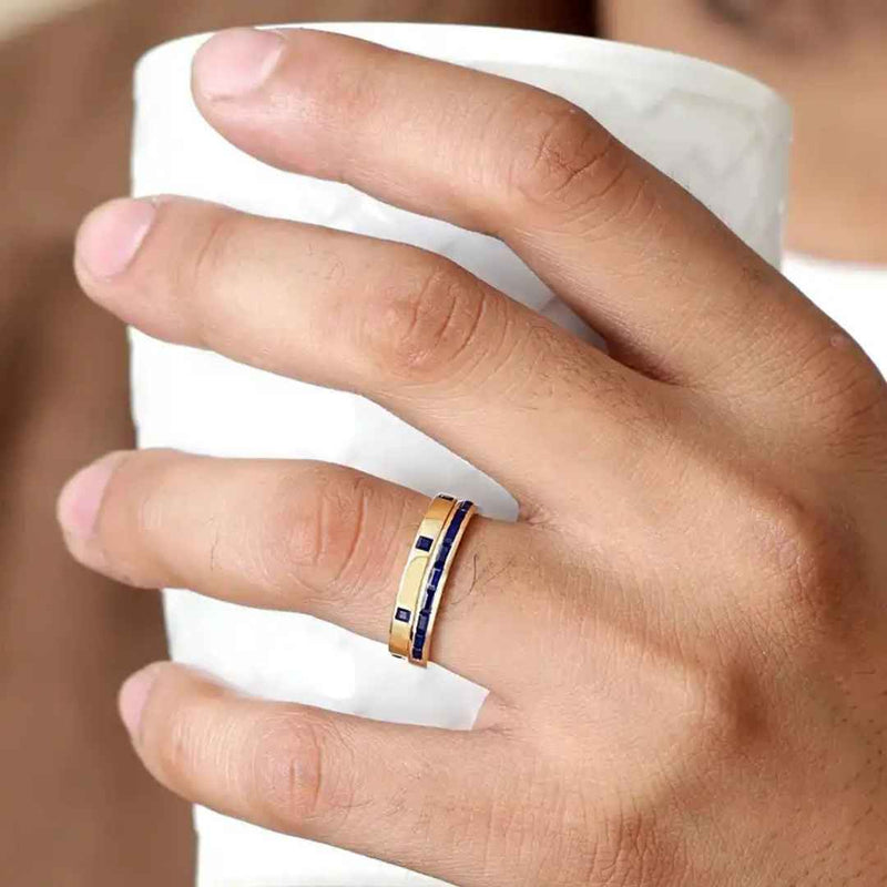 Bague Mangal et viyom en saphir or 18 carats pour homme