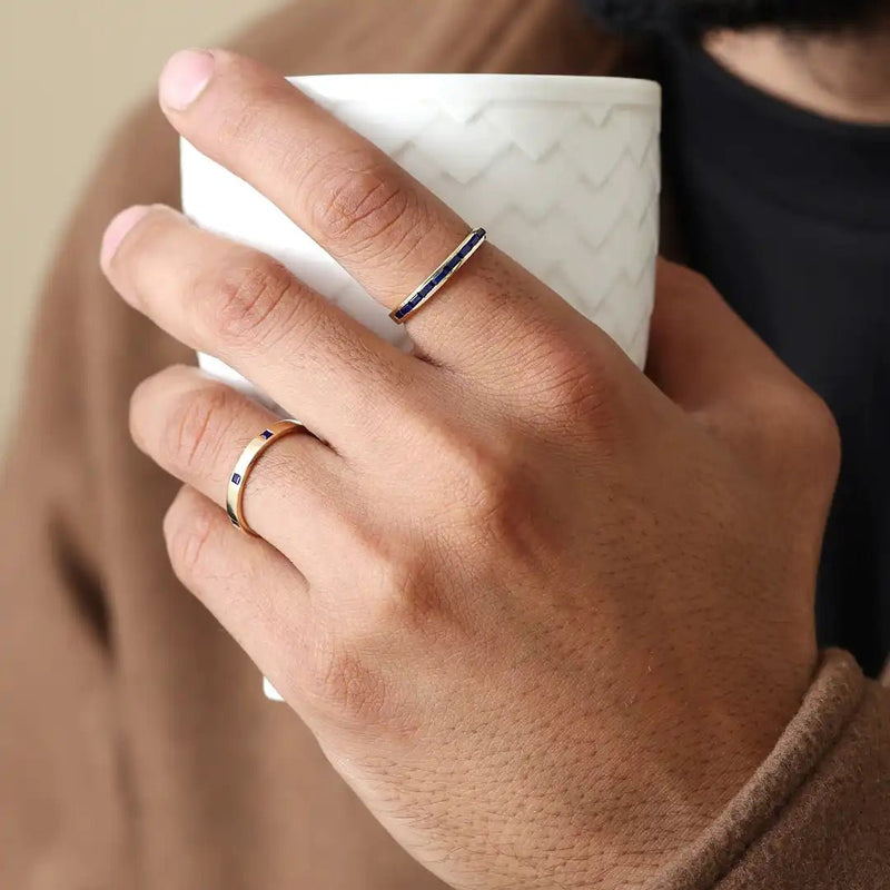 Anillo moderno Zafiro para hombre