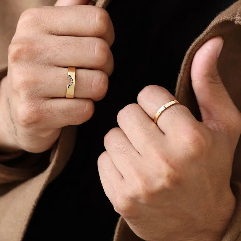Kabir black diamond man ring 