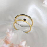 bague solitaire saral diamant noir