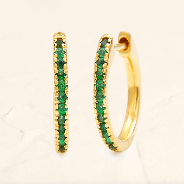 Ujala hoops with emeralds