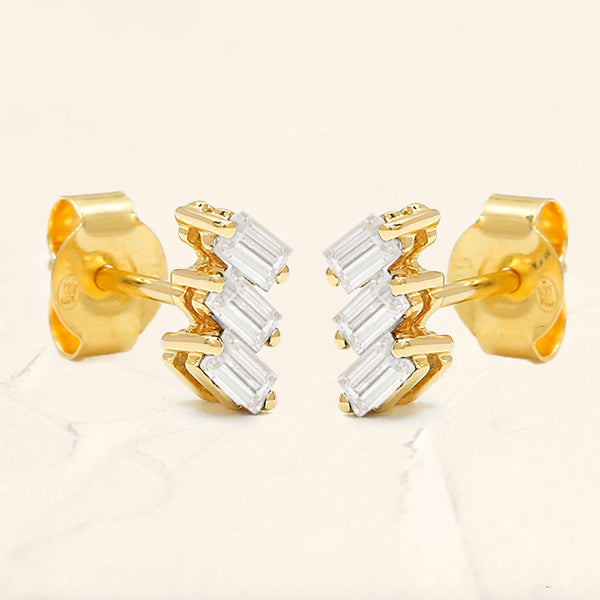 Jivane asymmetrical diamond earrings