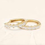 Yellow gold Yatra diamond hoop earrings