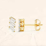 Jivane asymmetrical earrings in diamond and yellow gold