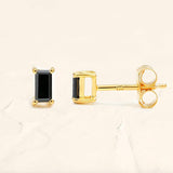 Shanti black diamond earrings in yellow gold