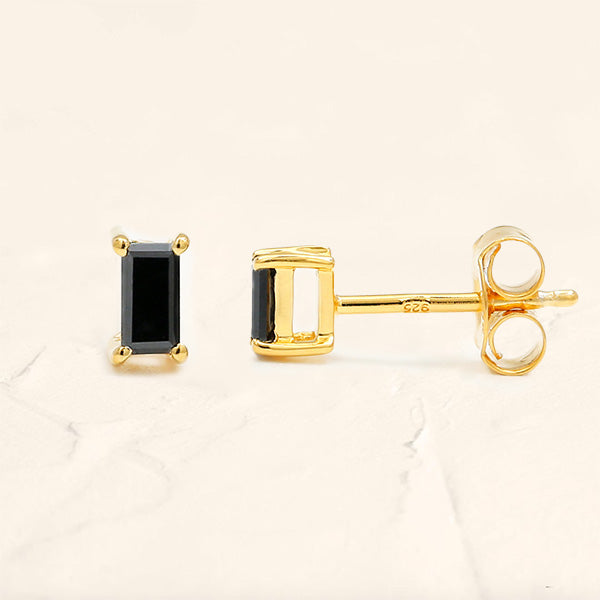 Shanti black diamond earrings in yellow gold