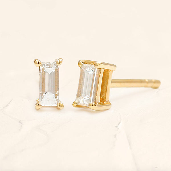 Boucles d'oreilles baguette diamant Shanti