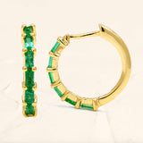 Yatra emerald yellow gold hoops