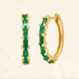 Yatra emerald yellow gold hoops