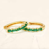 Yatra emerald creoles in gold vermeil