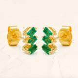 Emerald baguette earrings