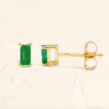 Shanti emerald baguette earrings