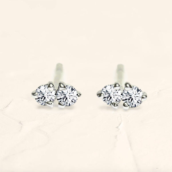 boucles d'oreilles prema diamant or blanc