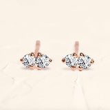 boucles d'oreilles prema diamant or rose