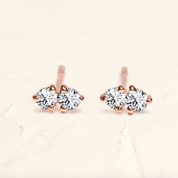 boucles d'oreilles prema diamant or rose