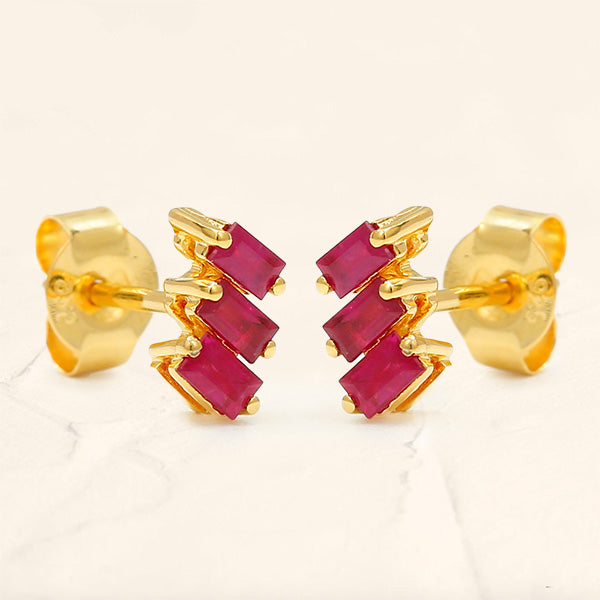 Jivane ruby and vermeil baguette earrings