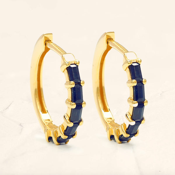 18ct Yellow Gold Sapphire Yatra Hoops