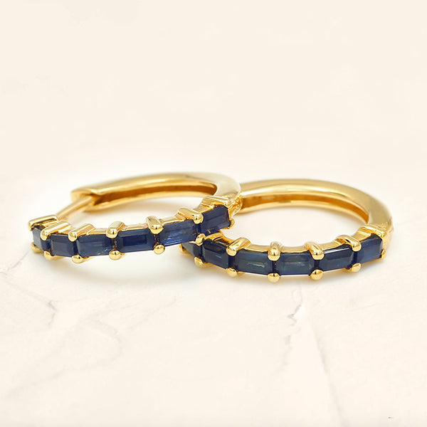 Sapphire Yatra hoops in gold vermeil