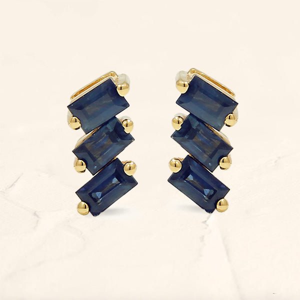 Boucles d'oreilles baguette Jivane rubis vue de face