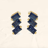 Jivane ruby baguette earrings front view