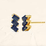 Jivane trio of sapphire and vermeil baguette earrings