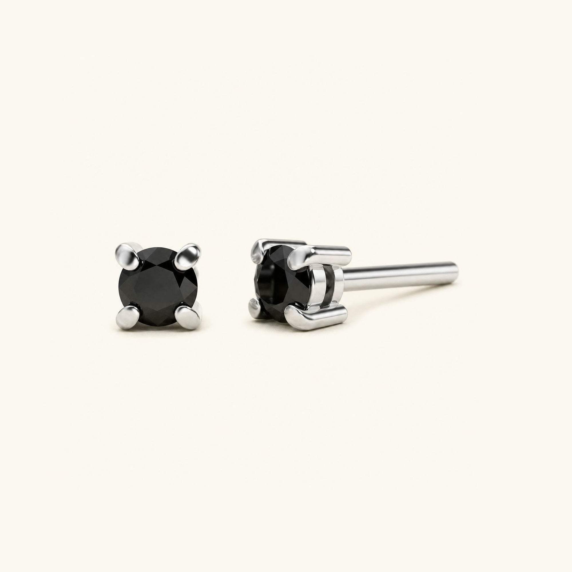 Boucles d'oreilles Saral Diamant Noir - or blanc